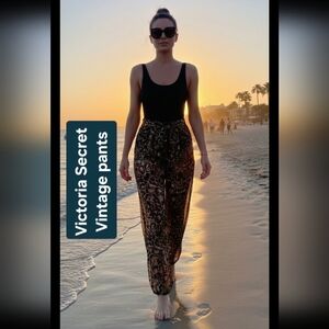 VICTORIA SECRET Leopard Print Wide-Leg Pants VINTAGE